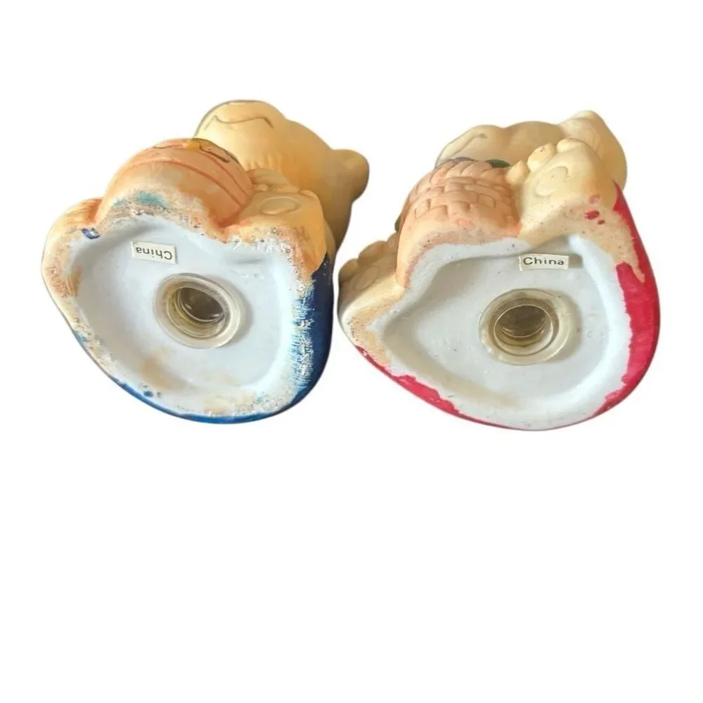 Hand Painted Porcelain Bear Salt & Pepper Shakers *New*
